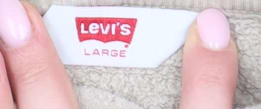 Levi's Men's Beige Hoodie Size L Pullover Cotton