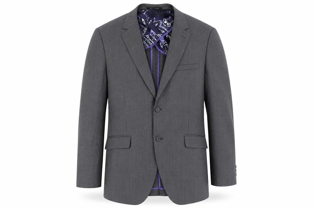 Mens 40 Chest Regular Ted Baker Grey Two-Button Blazer