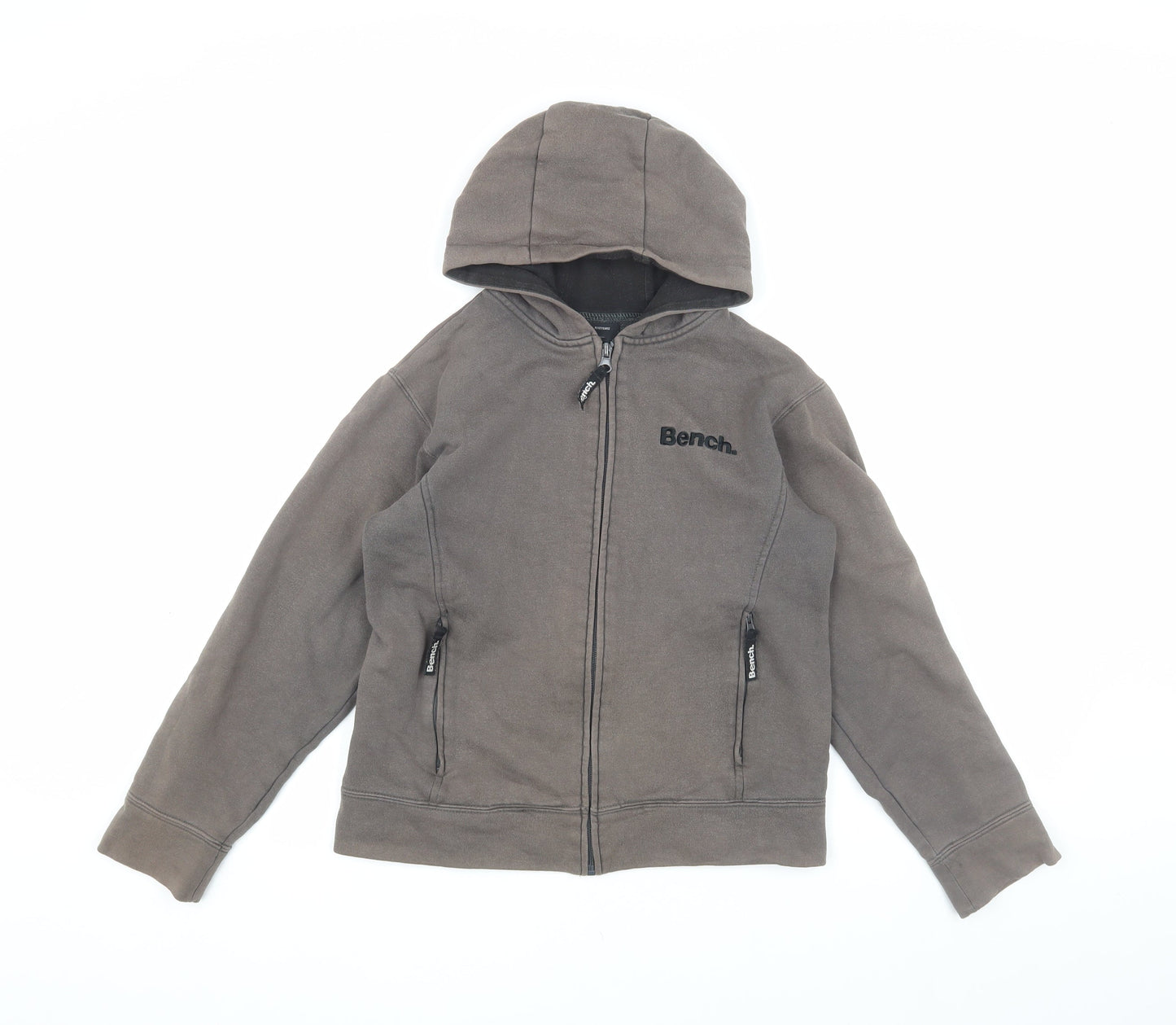 Bench Boys Grey Full Zip Hoodie, Size 11-12 Years, Logo Accents