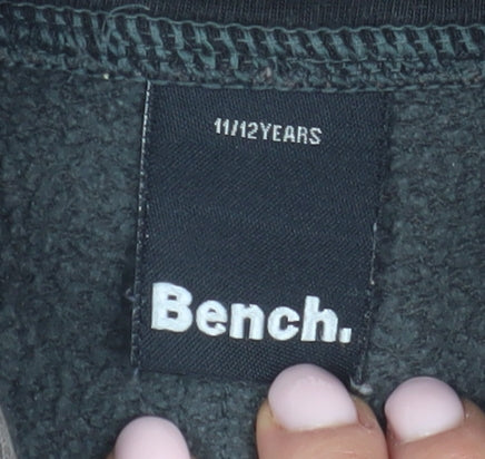 Bench Boys Grey Full Zip Hoodie, Size 11-12 Years, Logo Accents