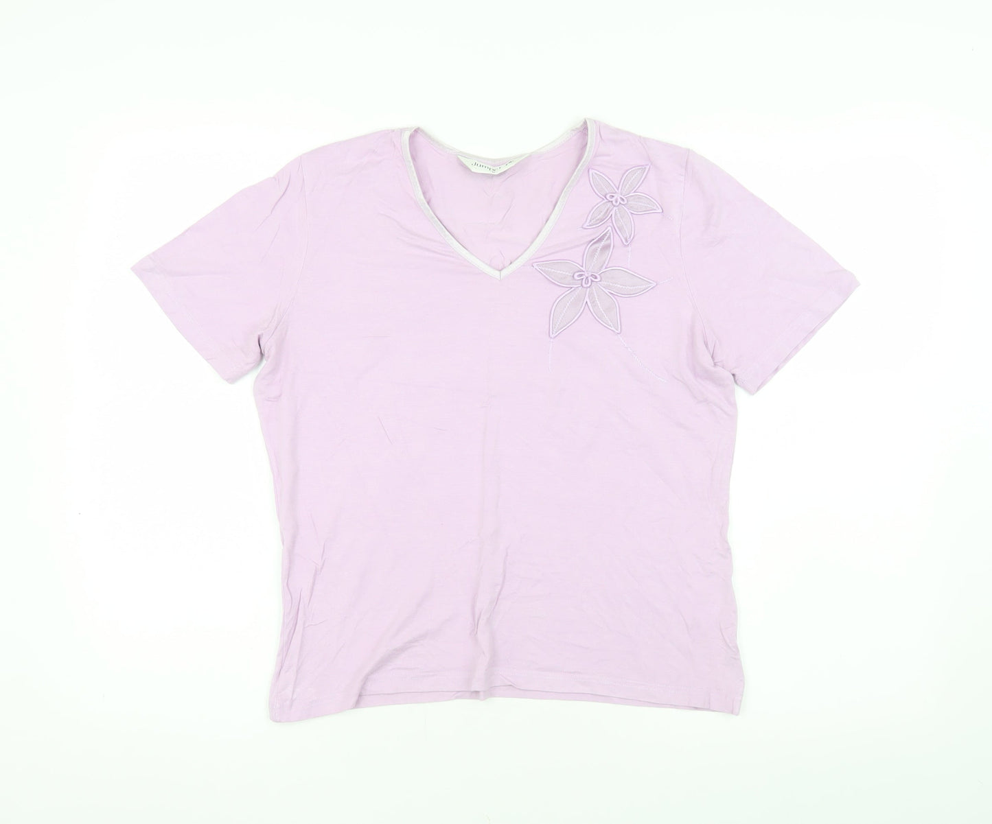 Jumper Women's Purple Embroidered T-Shirt M