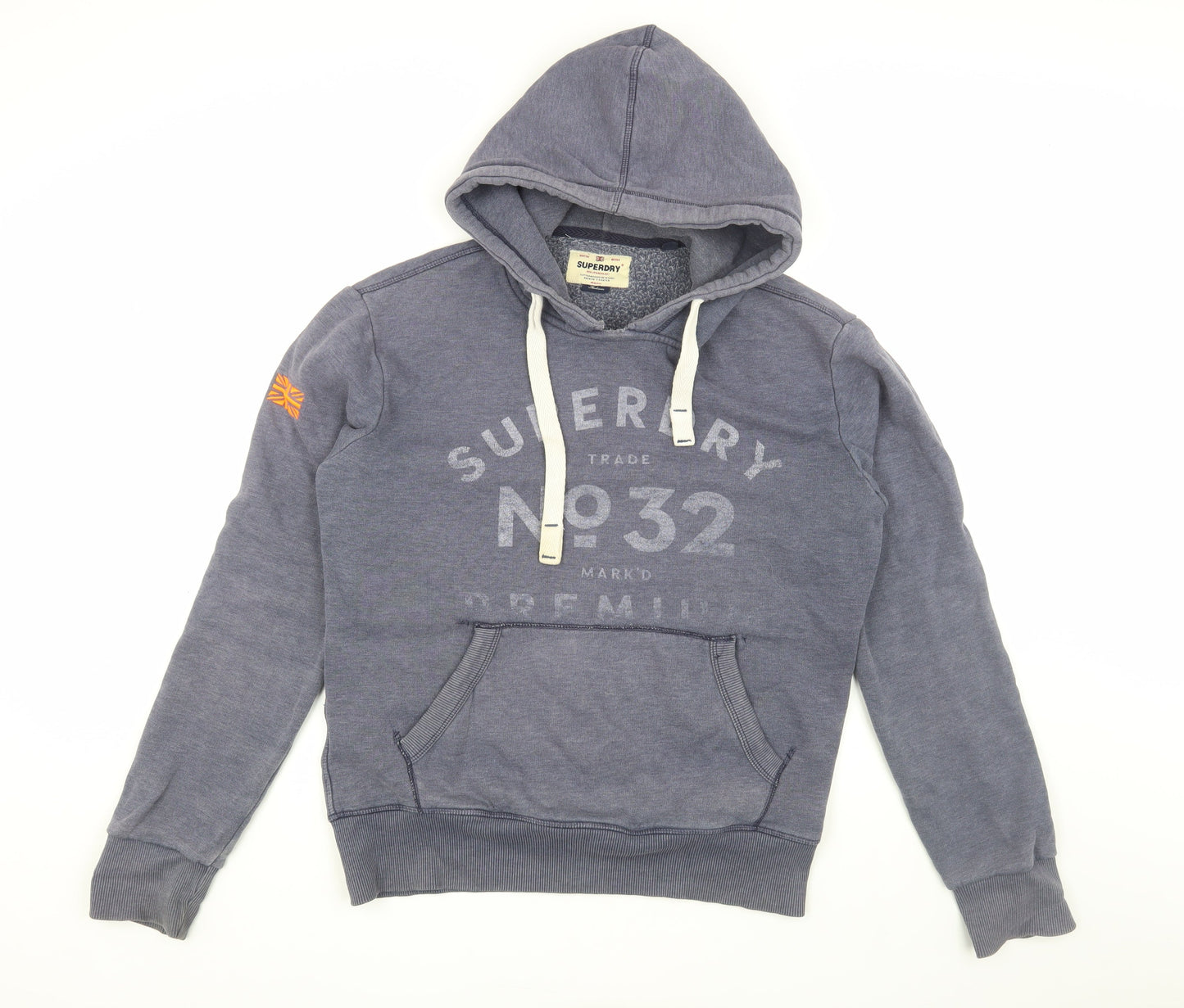 Superdry Men's Blue Hoodie Medium Pullover with Logo