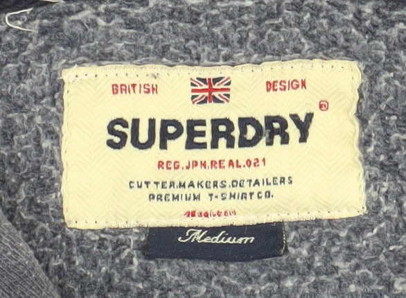 Superdry Men's Blue Hoodie Medium Pullover with Logo