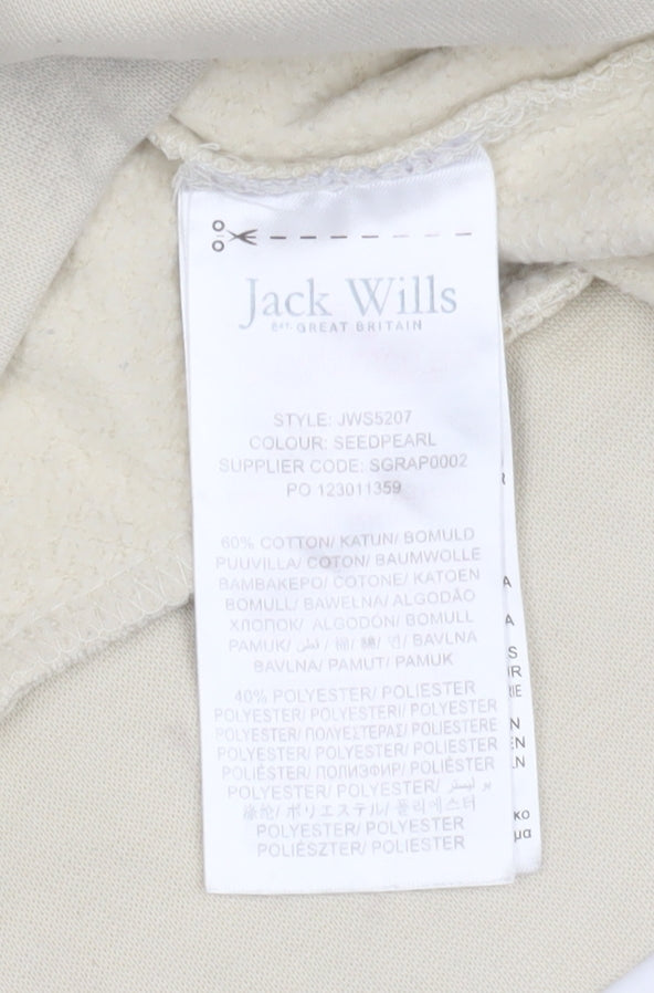 Jack Wills Teen Beige Logo Pullover Hoodie Size 16
