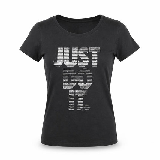 Womens UK Size S Nike Black 100% Cotton T-Shirt