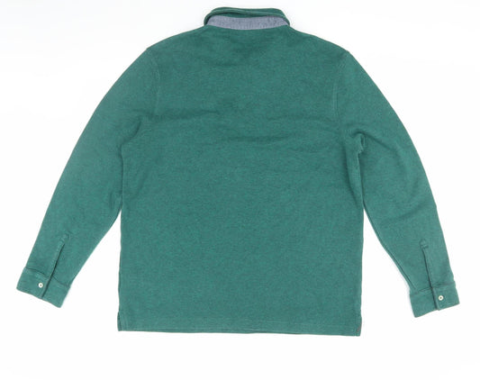 Lands' End Men's Green Henley Sweatshirt XL