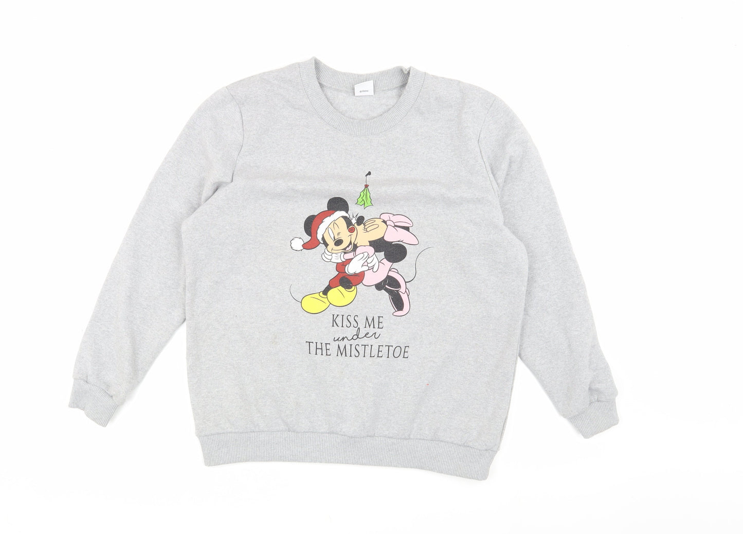 Disney Women's Grey M Pullover Christmas Sweatshirt