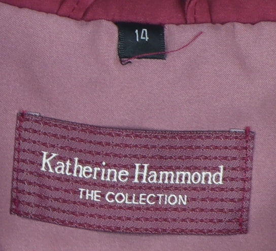 Katherine Hammond Women's Red Mid-Length Jacket Size 14