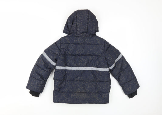 Lupilu Boys Blue Puffer Jacket 4-6 Years Hooded Winter Coat