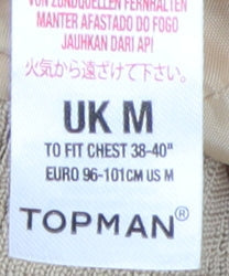 Topman Beige Men's Windbreaker Jacket Size M