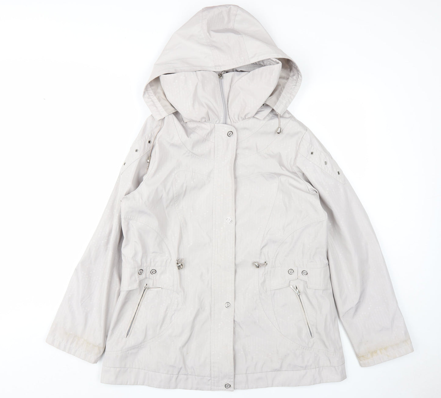 JBC Women's Beige Hooded Anorak Jacket Size 12