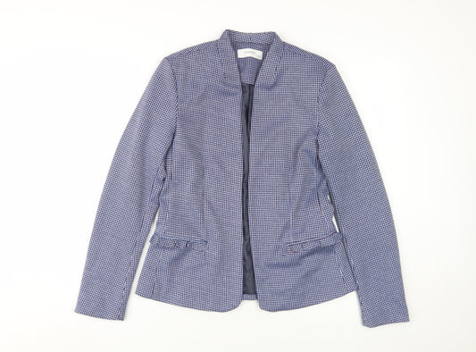 Reserved Women's Blue Houndstooth Blazer UK 8