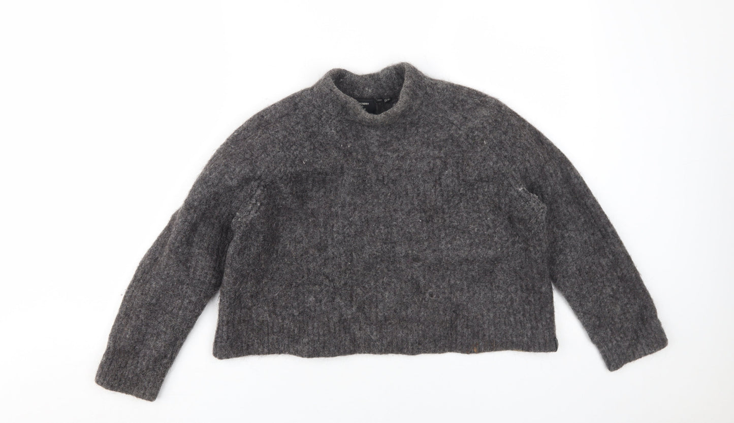Superdry Women's Grey Alpaca Blend Jumper Size 10