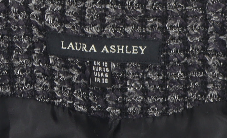 Laura Ashley Women’s Grey Tweed Button Jacket Size 10