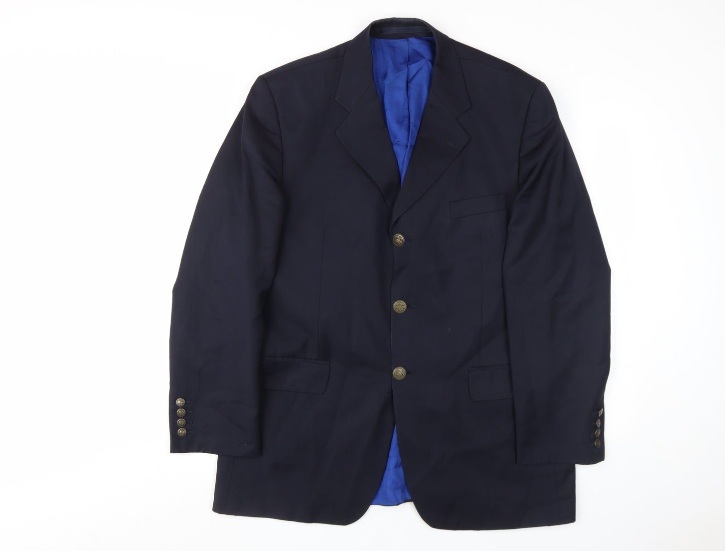 Alexandre Men's Blue Wool Blazer, Size 42R, Formal
