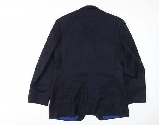 Alexandre Men's Blue Wool Blazer, Size 42R, Formal