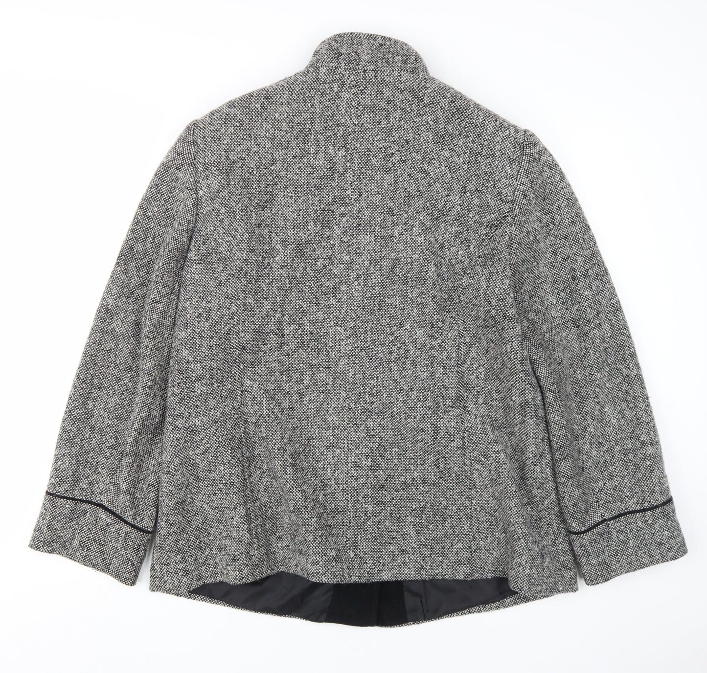 BHS Women's Black Check Jacket, Size 18, Mid-Length
