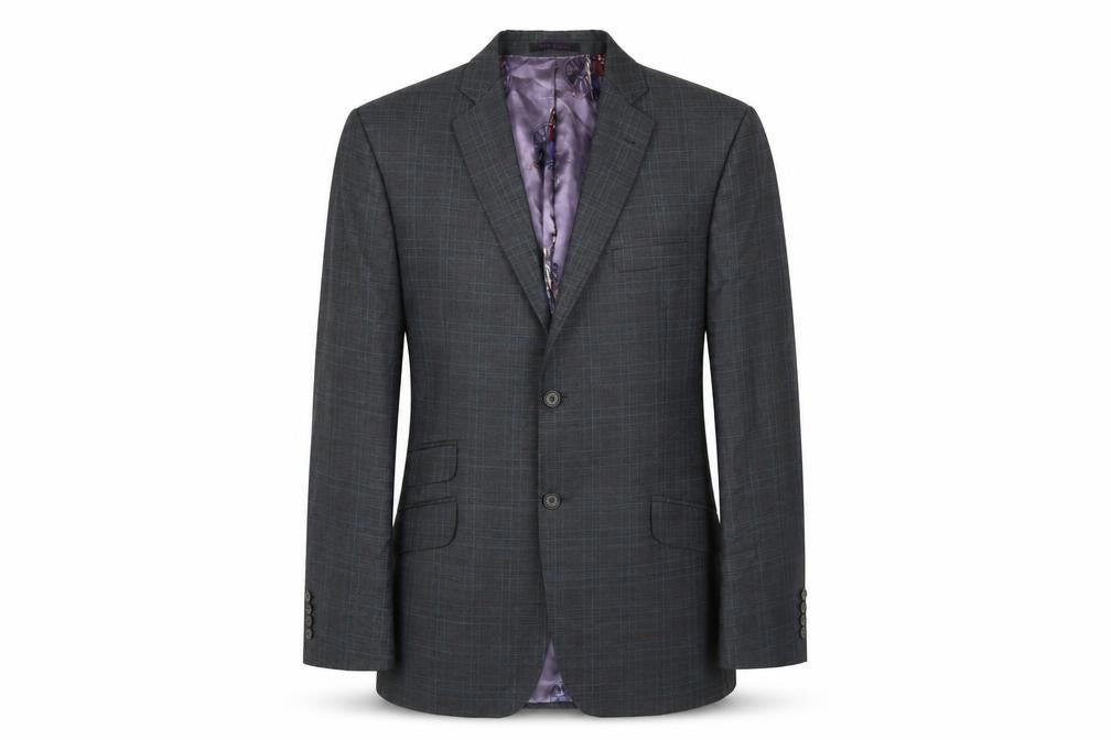 Mens 42 Chest Regular Ted Baker Grey Two-Button Blazer