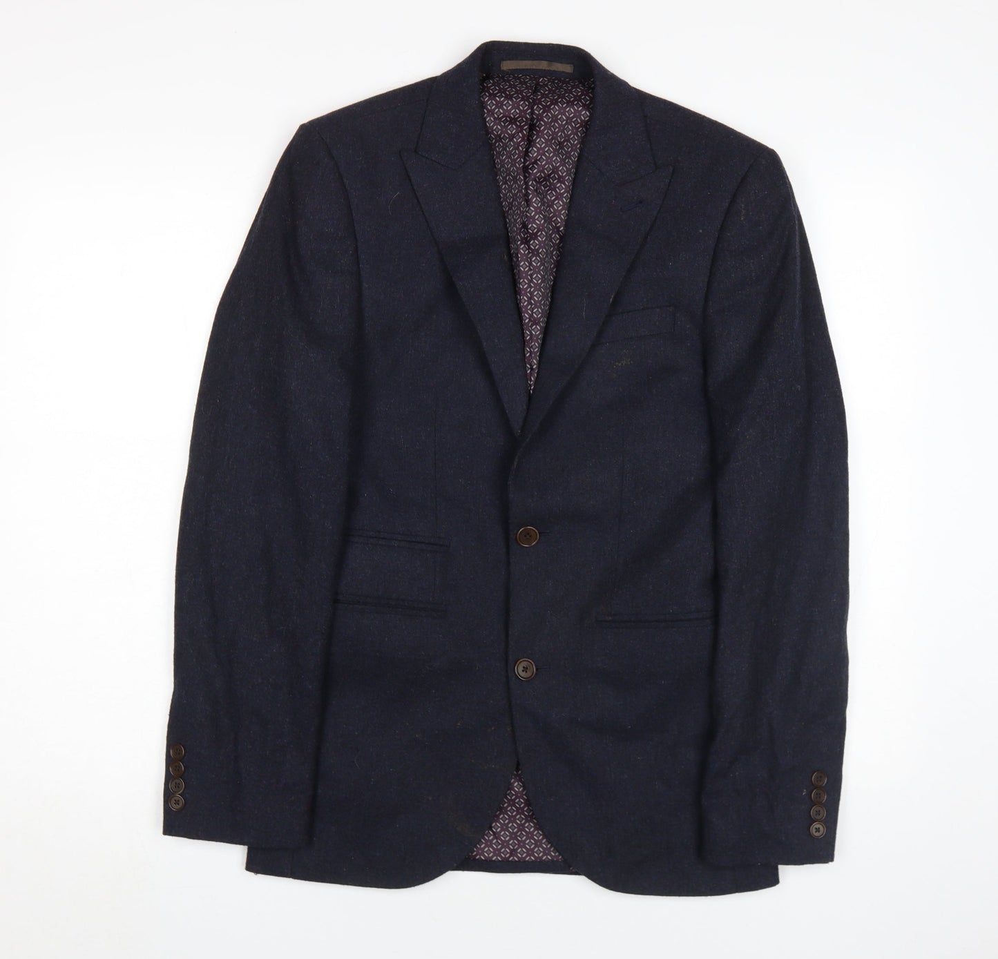 Next Men's Blue Blazer, Size 34R, Wool Blend, Excellent