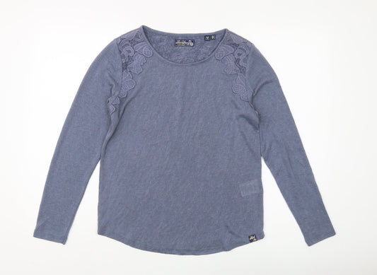 Superdry Women's Blue Round Neck Pullover Jumper Size 12