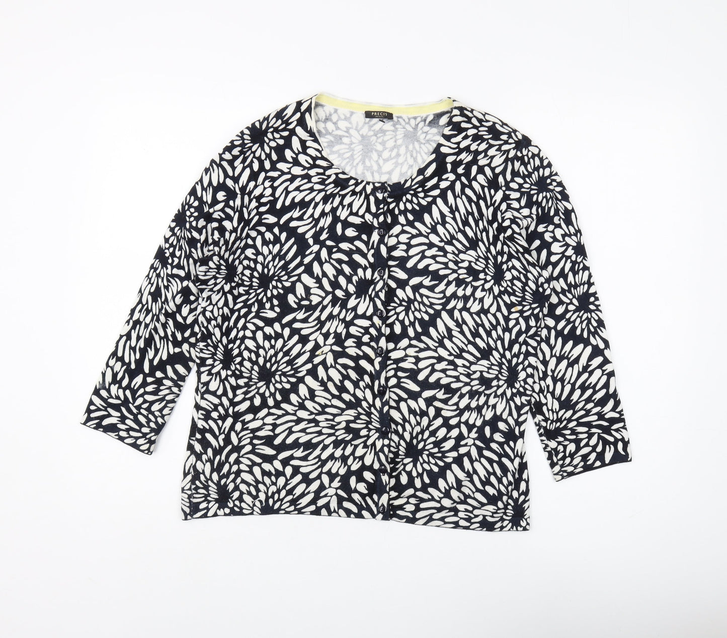 Precis Women's Black Floral Cardigan Medium Petite