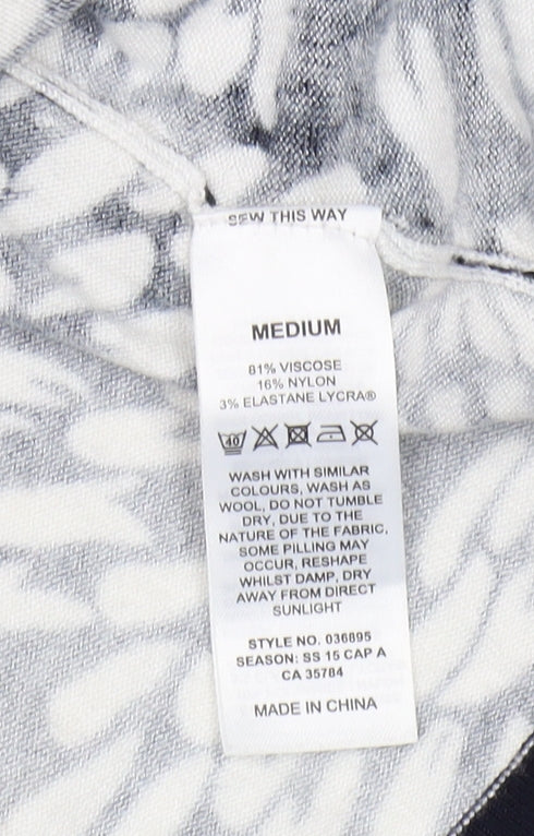Precis Women's Black Floral Cardigan Medium Petite