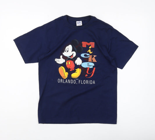 Velva Sheen Boys Blue Disney Mickey Mouse T-Shirt - L, Graphic