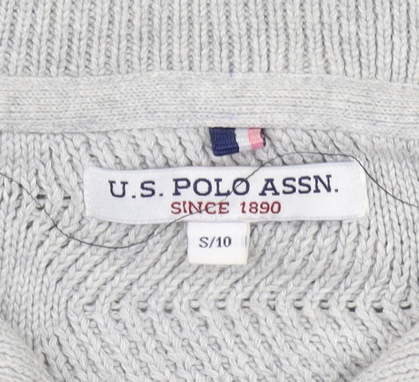 U.S. Polo Assn. Women's Grey Full Zip Jumper, Size 10