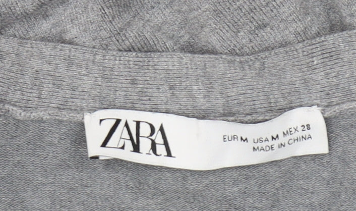 Zara Women’s Grey V-Neck Cardigan Size 12