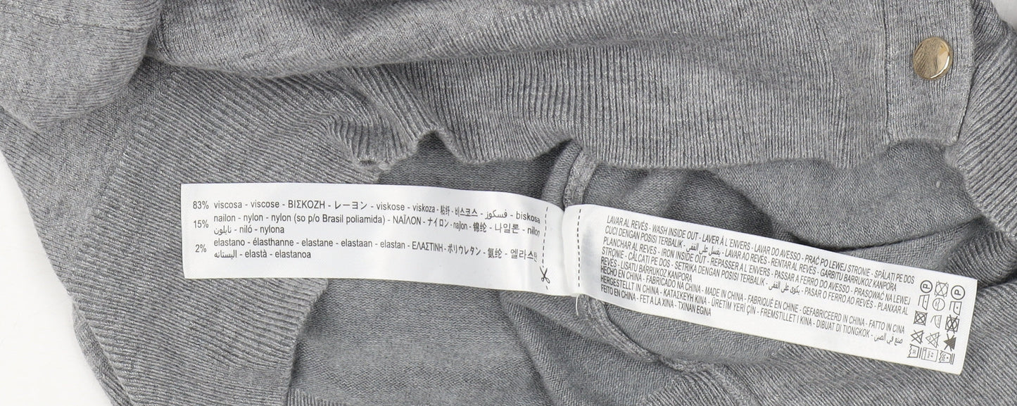 Zara Women’s Grey V-Neck Cardigan Size 12