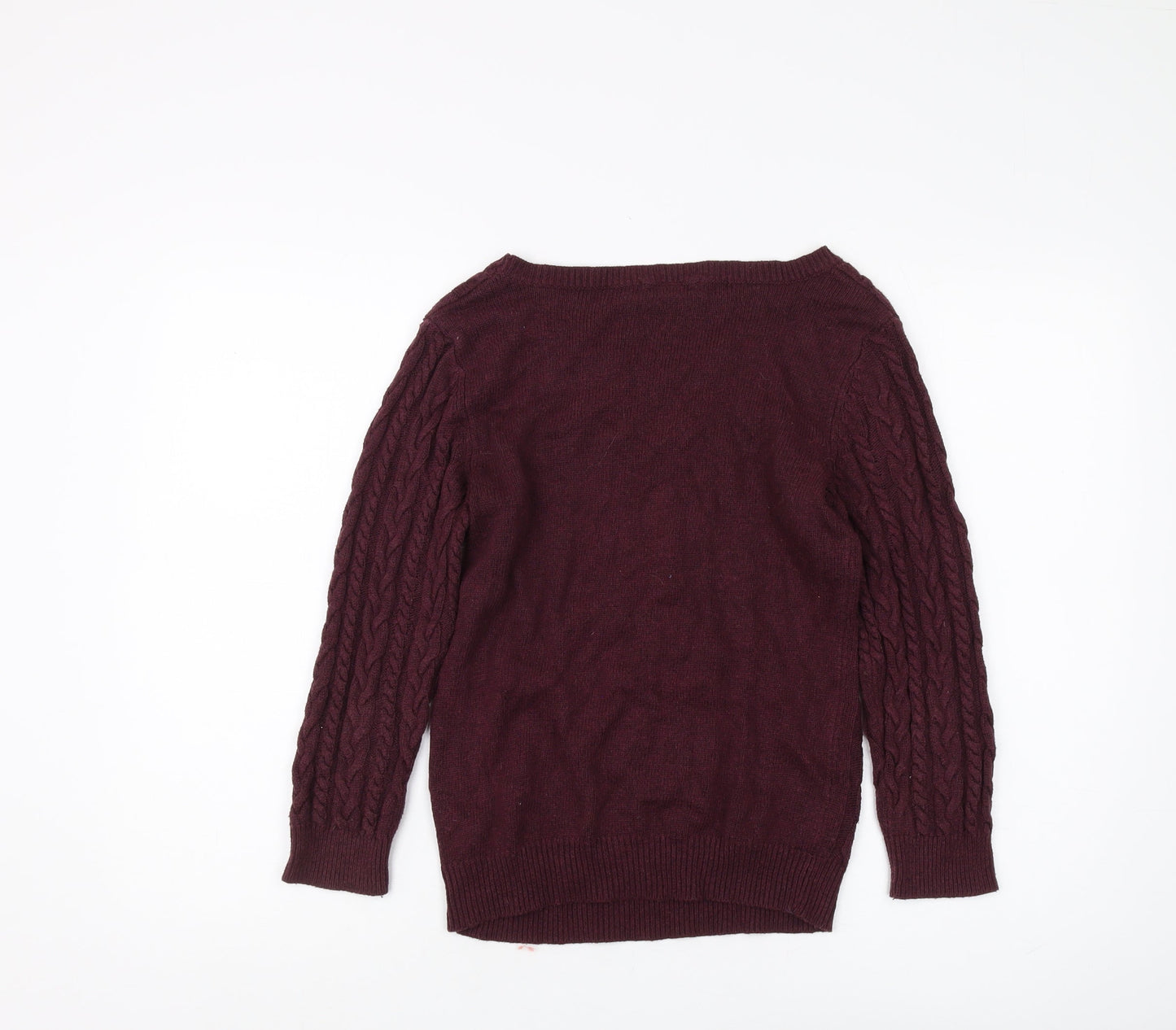H&M Women's Purple XS Cable Knit Pullover Jumper