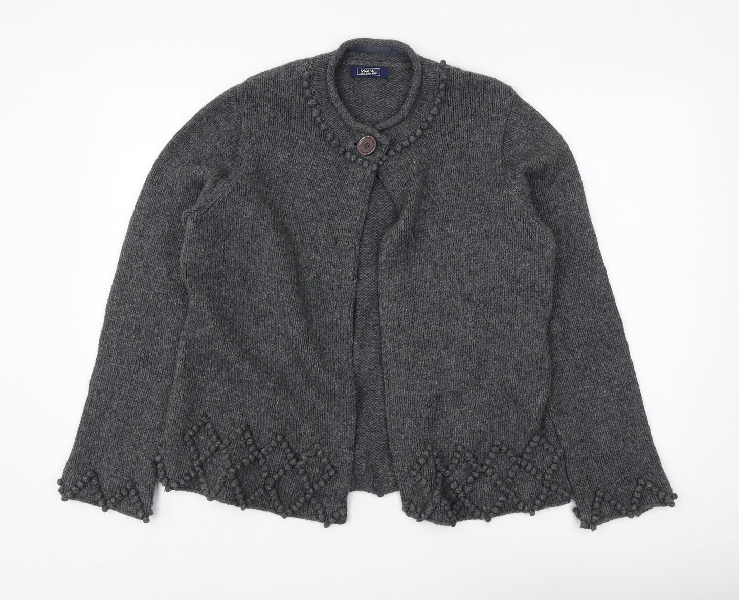 Debenhams Women's Grey Cardigan, Size 14, Round Neck