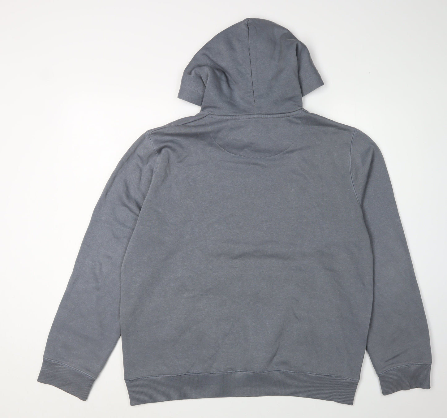 FCUK Men's Grey Pullover Hoodie, Size L, Logo Accent