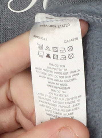 FCUK Men's Grey Pullover Hoodie, Size L, Logo Accent