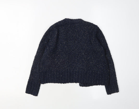 GAP Girls' Blue Cardigan 6-7 Years Open Knit Sweater