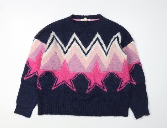 White Stuff Women's Multicoloured Geometric Jumper Size 12