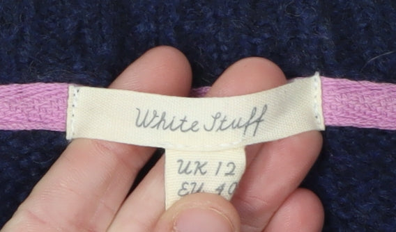 White Stuff Women's Multicoloured Geometric Jumper Size 12