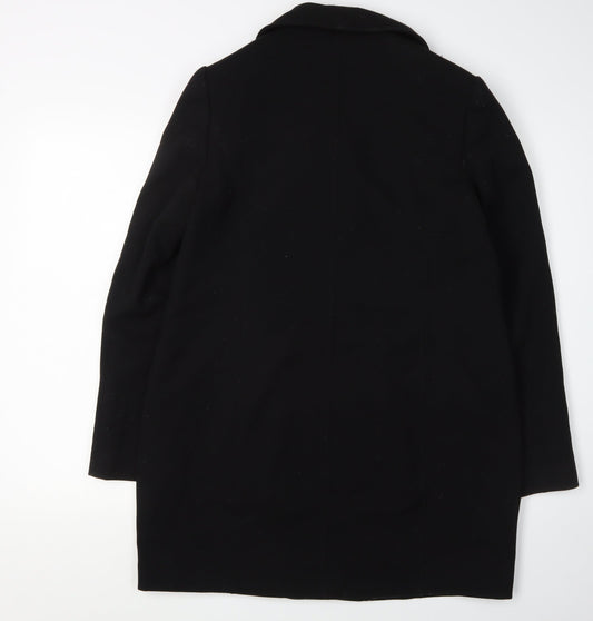 Jasper Conran Women's Black Coat Size 12 Slim Zip Mid-Length