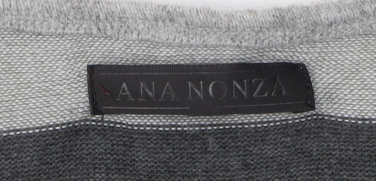 Ana Nonza Women's Grey Striped Pullover Jumper S