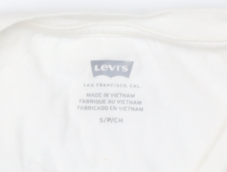 Levi's Women's White T-Shirt, Size S, Crew Neck, Casual