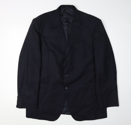 Aquascutum Men's Blue Wool Blazer, 38R, Formal