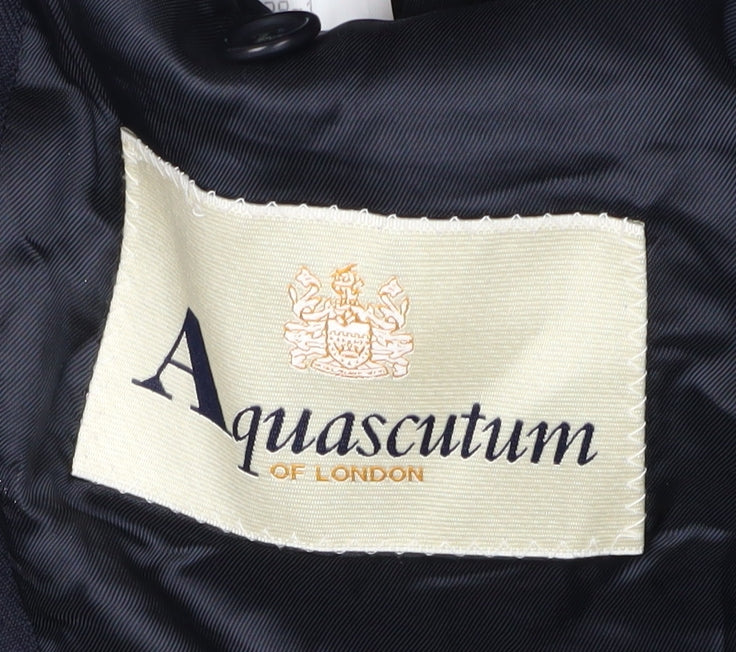 Aquascutum Men's Blue Wool Blazer, 38R, Formal