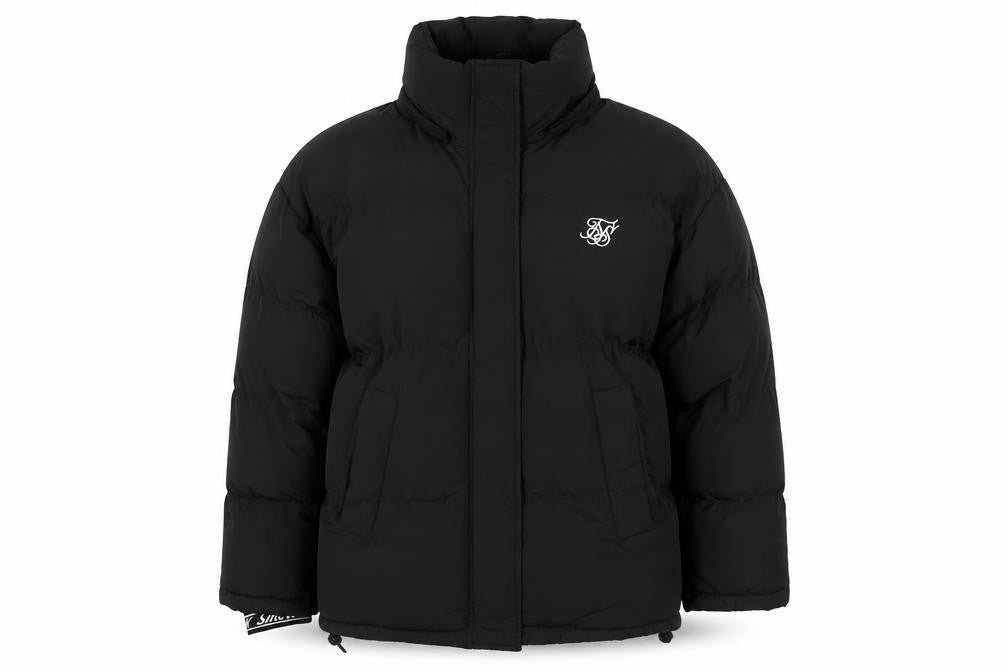 SikSilk Women’s Black Puffer Jacket Size 12 Hooded Winter