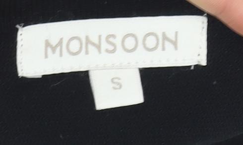Monsoon Women's Black Full Zip Boat Neck Jumper S