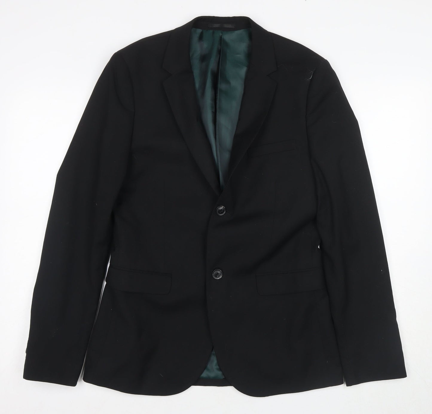 Topman Men's Black Slim Blazer, Size 38, Formal Wear