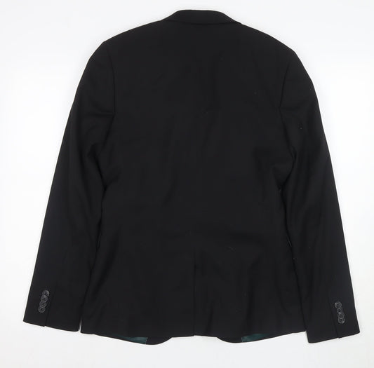 Topman Men's Black Slim Blazer, Size 38, Formal Wear