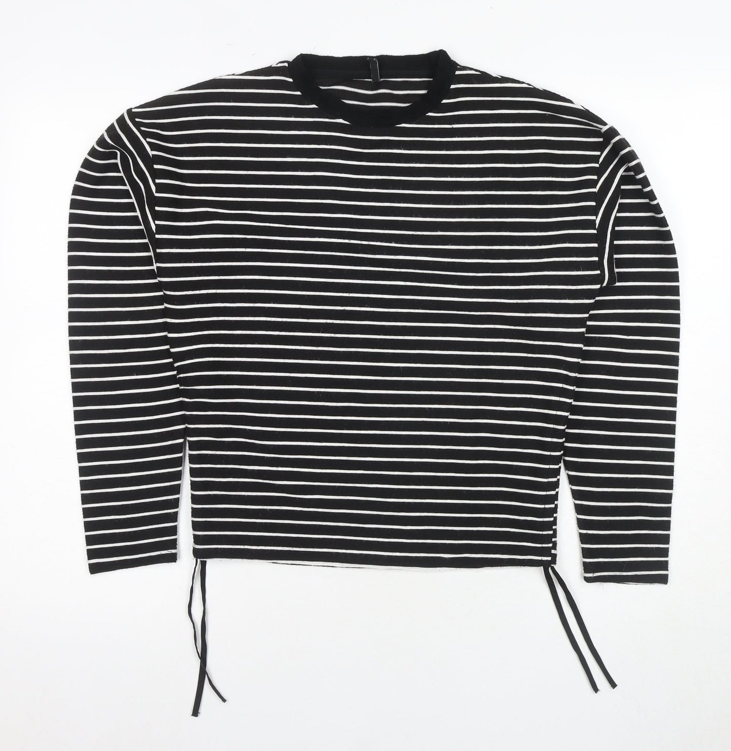ONLY Women's Black Striped Long Sleeve Top M