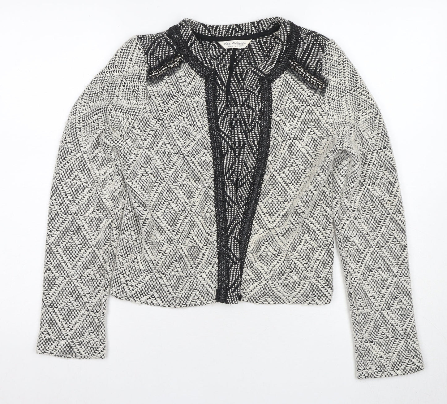 Miss Selfridge Women's Black Geometric Blazer Size 12