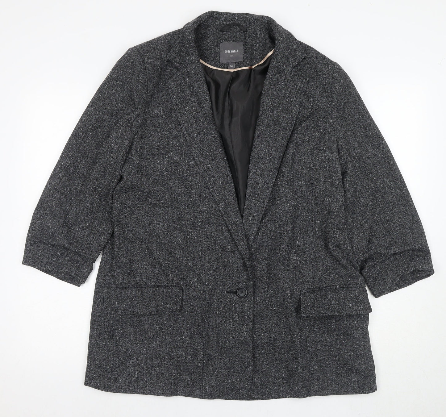 Next Women's Grey Classic Coat Size 16 Regular Fit