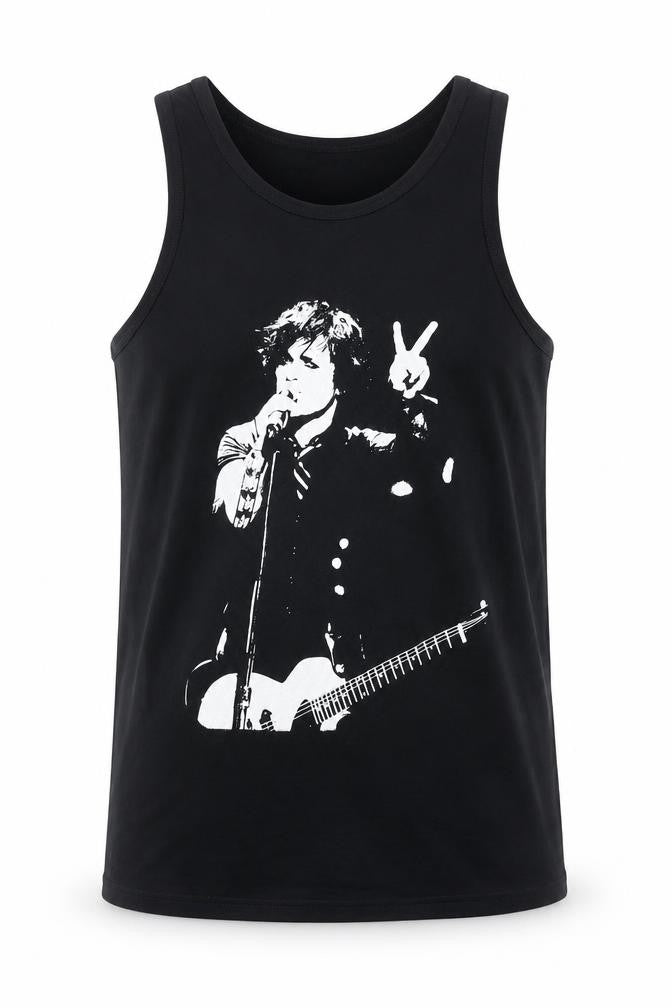 Apparel Noir Womens Black Graphic Sleeveless T-Shirt, Size 16